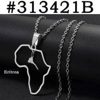 Anniyo Morocco and Eritrea Map Pendant Necklaces Stainless Steel Jewelry #313421