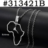Anniyo Morocco and Eritrea Map Pendant Necklaces Stainless Steel Jewelry #313421