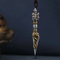 Vintage Vajvakilaka Pendant Necklace For Men Women Jewelry Trendy Gold Silver Collision Amulet Necklace Male Gift