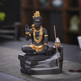 1pc Aromatherapy Stove Home Decoration Purple Sand Crafts Ornament Creative Shiva Buddha Statue Backflow
