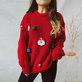 Handmade Decorative Christmas Sweaters Women Fashion Cute O Neck Long Sleeve Knitted Pullover Sweater Female Autumn Winter New