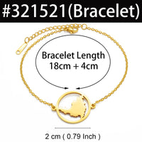 Anniyo 18CM + 4CM Sint Maarten and Saint-Martin Bracelets for Women Saint Martin SXM Stainless Steel Jewelry  #321521