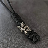 Vintage Hand-knitted Lanyard Keychain Biker helmet Pendant Paracord Rope weave Accessories Bag Hanging Handmade Car Keyring
