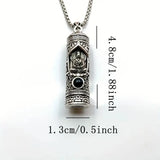 A rotating pendant of the Buddha Amitabha with scripture, a vintage and aged projection of Buddha statues, a trendy necklace of