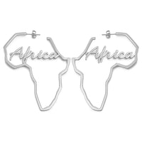Anniyo 11cm/7cm Africa Map Stud Earrings Stainless Steel Large Hyperbole Big Earrings Ethnic Jewelry  #131421