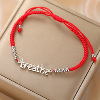 Dawapara Breathe Symbol Bracelet Ohm OM Unalome Symbol Charm Bracelet Stainless Steel Yoga Inspirational Supernatural Jewelry