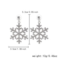 Fashion New Shiny Snowflake Christmas Tree Earring Rhinestone Simple Stud Earrings Women's Wedding Jewelry Earrings