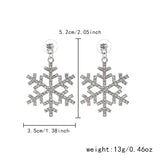 Fashion New Shiny Snowflake Christmas Tree Earring Rhinestone Simple Stud Earrings Women's Wedding Jewelry Earrings