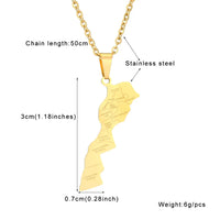 Stylish stainless steel Moroccan map with city pendant necklace lovers style style style personality collarbone chain accessorie