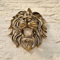 Rare Find Large Lion Head Wall Mounted Art Sculpture Gold Resin Lion Head Art Wall Luxury Decor Kitchen Wall Bedroom Dropshippin