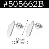 Venezuela,Afghanistan,Lebanon Cedar,Madagascar,India Punjab,Trinidad and Tobago Stud Earrings Stainless Steel Jewelry #505621