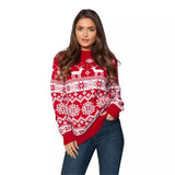 New Spring Autumn Knitted Pullover Top Long Sleeve Base Layer Round Neck Parent-Child Sweater Christmas Elements Pulover Top