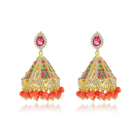 Gypsy Jewelry Retro Ethnic Indian Jhumka Crystal Small Bells Beads Drop Tassel Earrings Women Bohemian Statement Jhumki Tribal