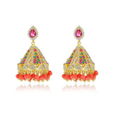 Gypsy Jewelry Retro Ethnic Indian Jhumka Crystal Small Bells Beads Drop Tassel Earrings Women Bohemian Statement Jhumki Tribal