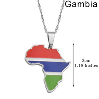 Anniyo 3CM Hip-hop Africa Map Pendant Necklace Jewelry Eritrea,Gambia,Guinea,Congo,Tunisia,Benin,Libay,Namibia,Chad,Botswana