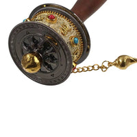 Hand Cranking Tibetan Prayer Wheel Double Bearing Colourful Turn Praying Instrument Rotatable Spinning Drum Religious Ornament