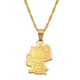Anniyo Map Of Deutschland Necklace Pendants 45cm/60cm Chain For Women Gold Color Jewelry Germany Map German #007710