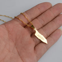 Anniyo Aruba Map Pendant Necklace Thin Chain Gold Color Curacao Jewelry for Caribbean Sea Regional islands #011921