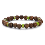 New Classic Natural Wood Beads Bracelets For Women Meditation Prayer Sliver Om Pendant Bracelet Men Wooden Yoga Jewelry