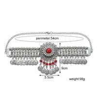 Ethnic Statement Collar Necklace for Women Choker Bohemian Vintage Hollow Geometric Crystal Rhinestone Beads Coin Tassel Jewelry