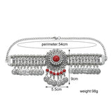 Ethnic Statement Collar Necklace for Women Choker Bohemian Vintage Hollow Geometric Crystal Rhinestone Beads Coin Tassel Jewelry