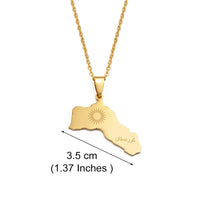 Anniyo 3.5CM Charms Kurdistan Neckalces for Women Girls Stainless Steel Jewelry #533362