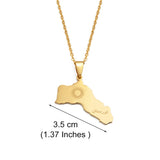 Anniyo 3.5CM Charms Kurdistan Neckalces for Women Girls Stainless Steel Jewelry #533362