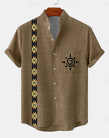 New Men's 3D Fashion Short Sleeve Casual Street Trend Summer Comfort Top Hawaiian Cotton and Linen Shirt