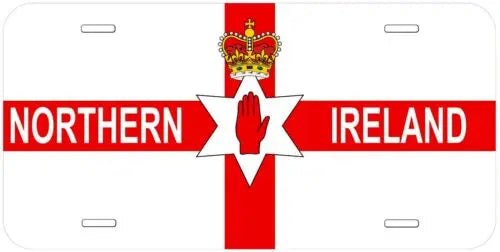 Northern Ireland Flag with Country Name Novelty Car Tag License Plate Aluminum