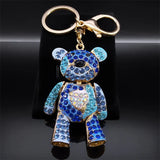 Cute Sweet Colorful Full Crystal Big Bear Key Chain Alloy Rhinestone Fashion Bag Accessories Keyring Jewelry Wholesale N9029