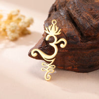 Dawapara Unalome Pendant OM Lotus Flower Charm for Jewelry Making Stainless Steel Spiritual Yoga Symbol Buddhism Accessories