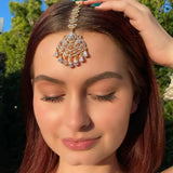 Catery Head Chain Crystal Bohemia Bride Wedding Dress Rhinestone Headpiece Halloween Christmas Prom Hair Jewelry Forehead Indian