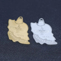 Fashion electroplating corrosion Iran map Ahura Mazda Pendant Stainless steel pendant necklace Keychain Pendant Pendant Pendant