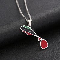2024 New fashion stainless steel Saint Kitts and Nevis Commonwealth Map Necklace for women and men couples Ethnic style accessor