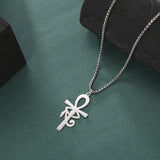 2024 New fashion Egyptian cross The Eye of Horus pendant necklace temperament everything with stainless steel collarbone chain a