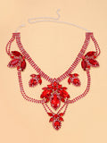 XSBODY European American Hotselling Rhinestone Necklace Personal Exaggerate Dress All-match Jewelry Accessory For Women Banquet