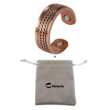 Vinterly Pure Copper Magnetic Rings Women Men Twisted Health Energy Finger Open Cuff Adjustable Jewelry High Magnet Resizable