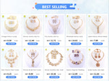 Fashion Vintage Clear Crystal Gold Color African Bridal Costume Jewelry Sets Nigerian Wedding Water Drop Necklace Earrings Set