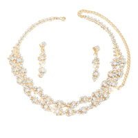 Ladies' light luxury style design necklace, earrings, jewelry set suitable for weddings, gatherings, holidays, gifts