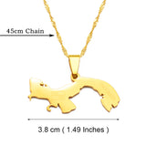 Anniyo Gold Color Panama Map Pendant Chain Necklaces Panamanian Maps Jewelry #011621