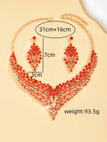 3PC Women's Fashion Star Leaf Dot Necklace Earrings Jewelry Set Wedding Banquet Party Holiday Gift 8884