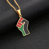 2024 new fashion stainless steel African fist symbol necklace for men and women geometric national style collarbone chain annive