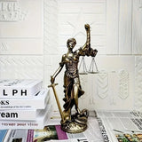 9.5X5X19cm Creative Retro Round Bottom Justice Balance Goddess Pendant Statue Lawyer Decoration Home Desktop Decoration