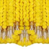 5-50pcs Marigold Flower Garlands 5 Ft Artificial Flower Garland Indian Décor,Pooja, Diwali, Fiesta Day of The Dead, Mexican Par