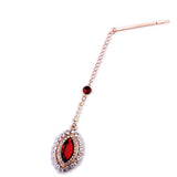 2024 Trend Big Crystal Pendant Forehead Chain Hairpin Hair Accessories Women's Ethnic Tiara Headpiece Tikka Indian Head Jewelry