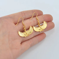 Anniyo Fab Egyptian Goddess Earrings Gold Plated Wing Earrings Ankh Bib Wicca Pagan Jewelry African Egypt Religion #098706E