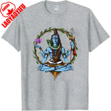 Shiva Hindu God Meditation Zen Yoga Hinduism Spiritual T-Shirt for Men Clothing Women Tees High Quality Cotton Short Sleeve Tops