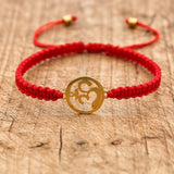 Handmade Red Rope Braided Bracelet Stainless Steel Tibetan Buddhist Lucky Charm Bracelets & Bangles For Women Men Gift