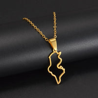 Anniyo Outline Tunisie Pendant Necklaces Tunisienne Jewelry Tunisia Women Girl @365621