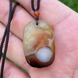 Natural Gobi Agate Pendant Alxa Eye Rock Rough Polished Energy Crystal Quartz Necklace Reiki Healing Stone Decor Gift